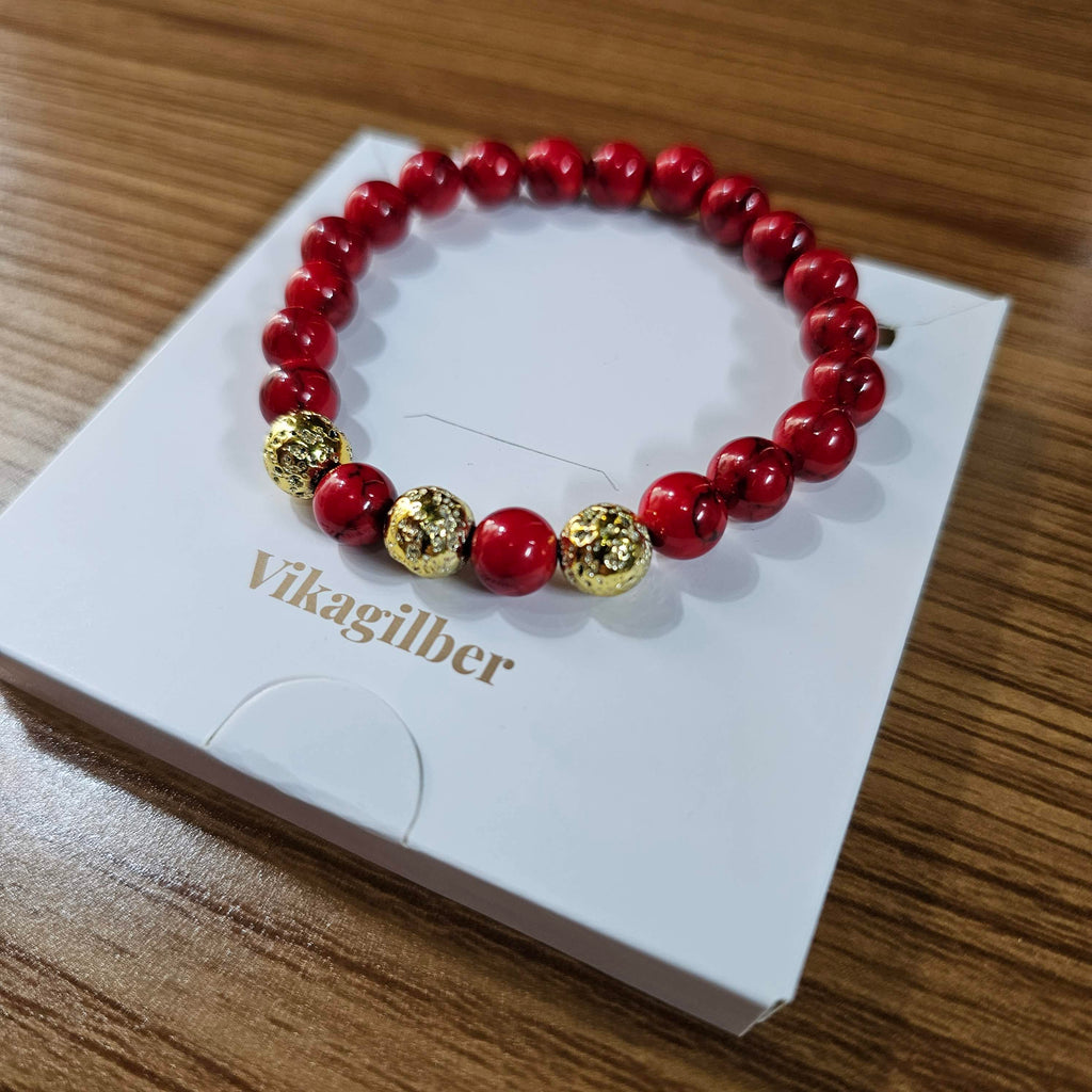 Pulsera Fósil Carmesí