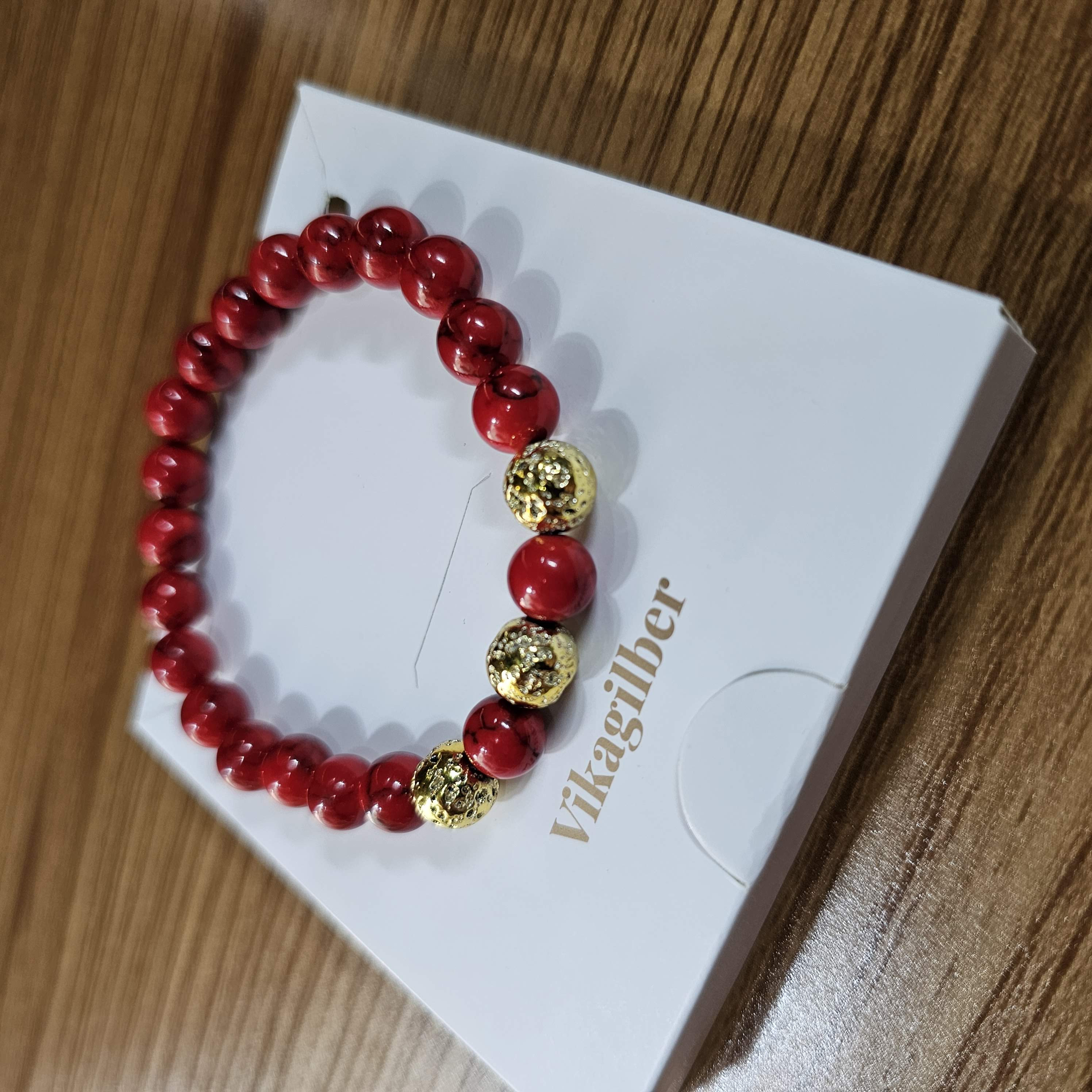 Pulsera Fósil Carmesí