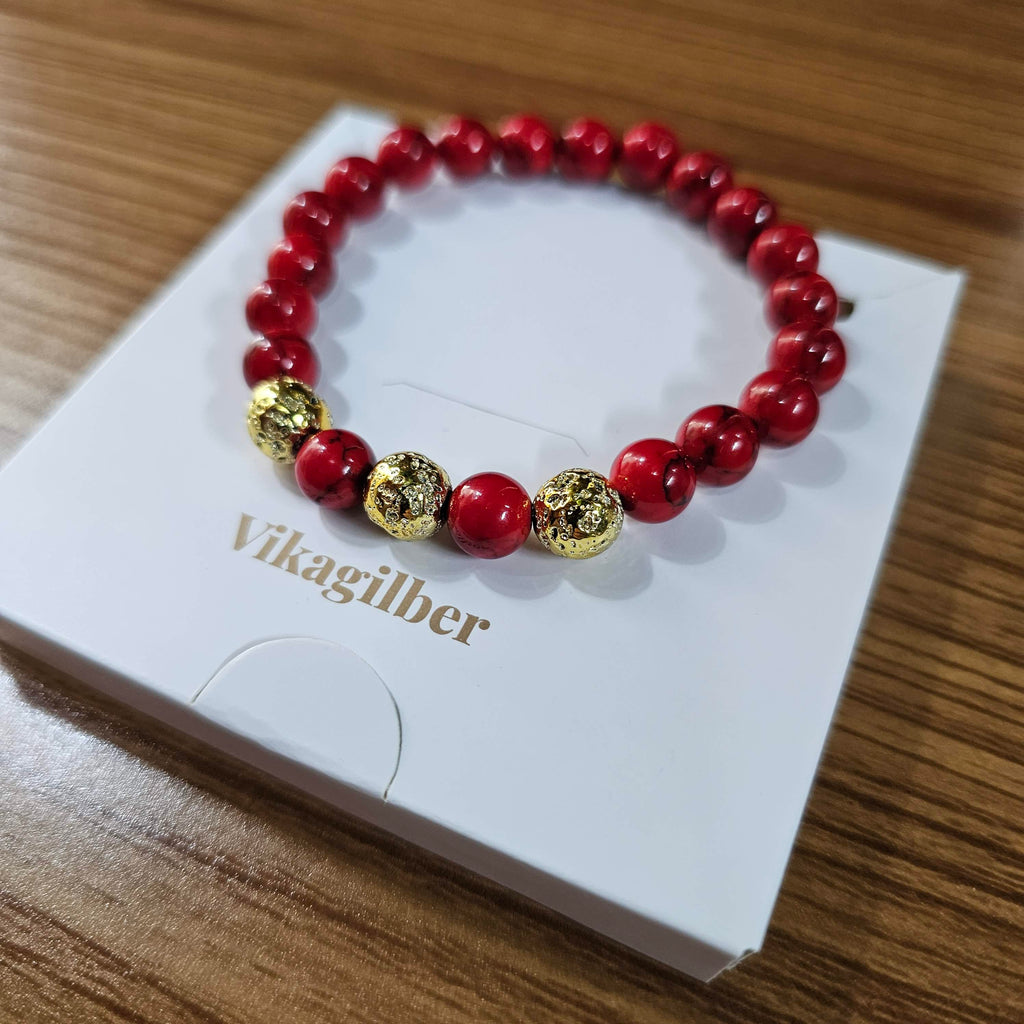 Pulsera Fósil Carmesí