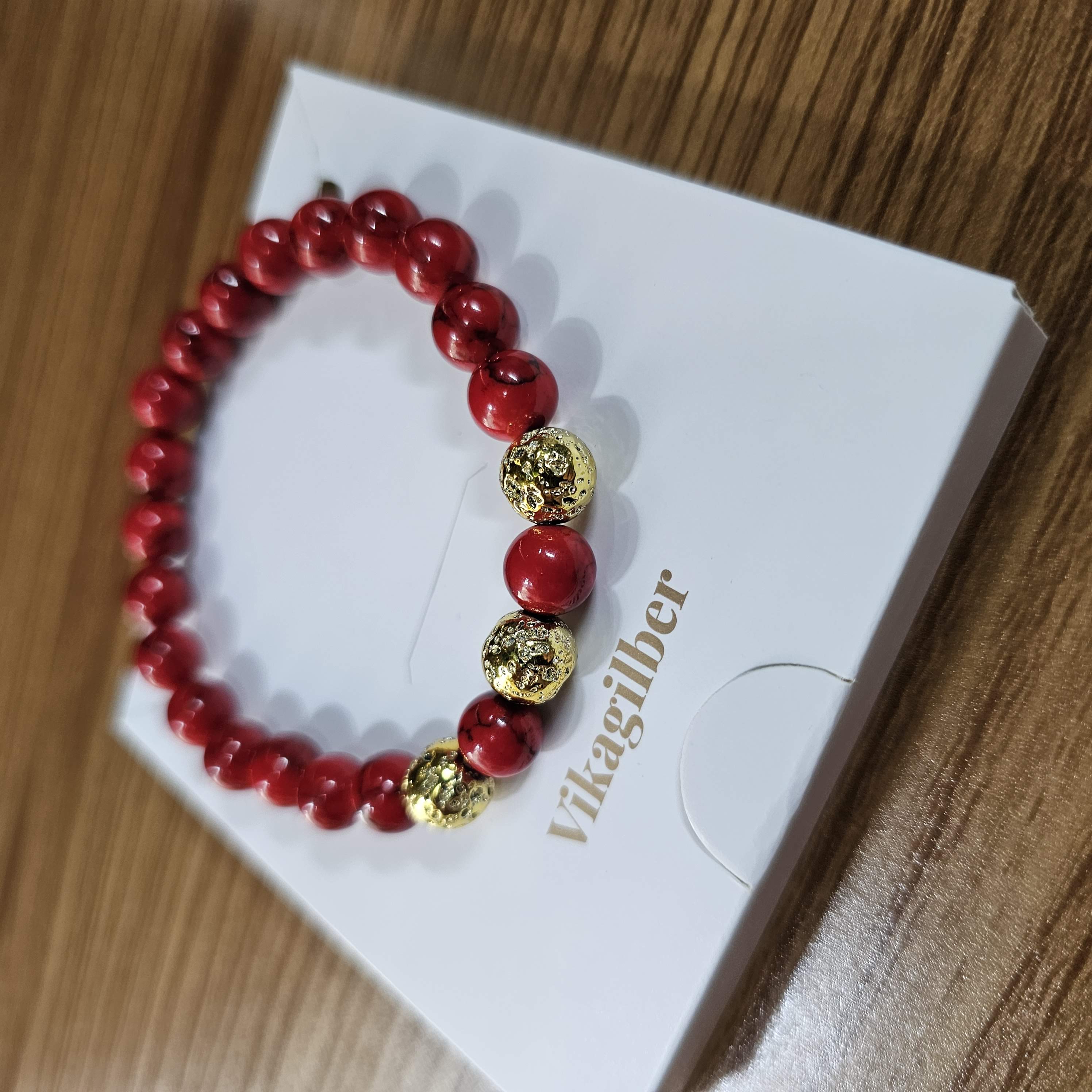 Pulsera Fósil Carmesí