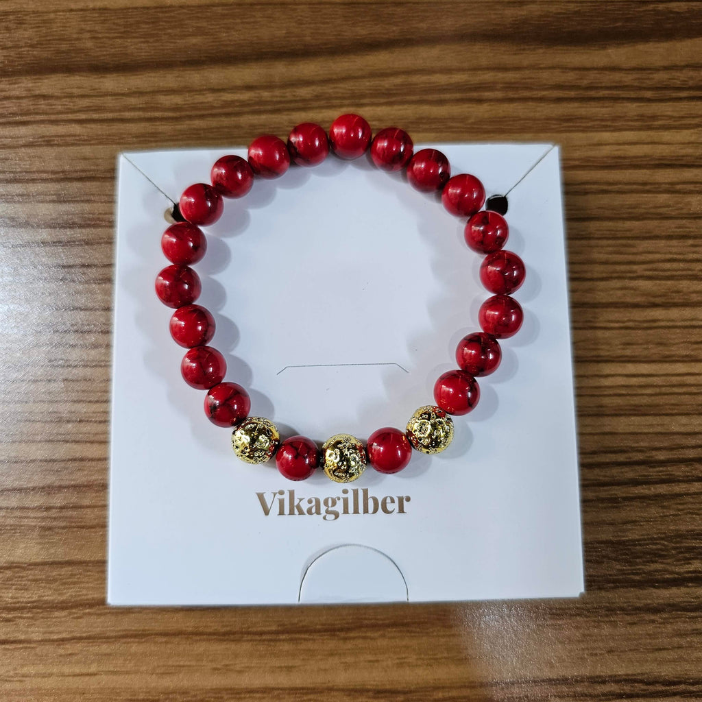 Pulsera Fósil Carmesí