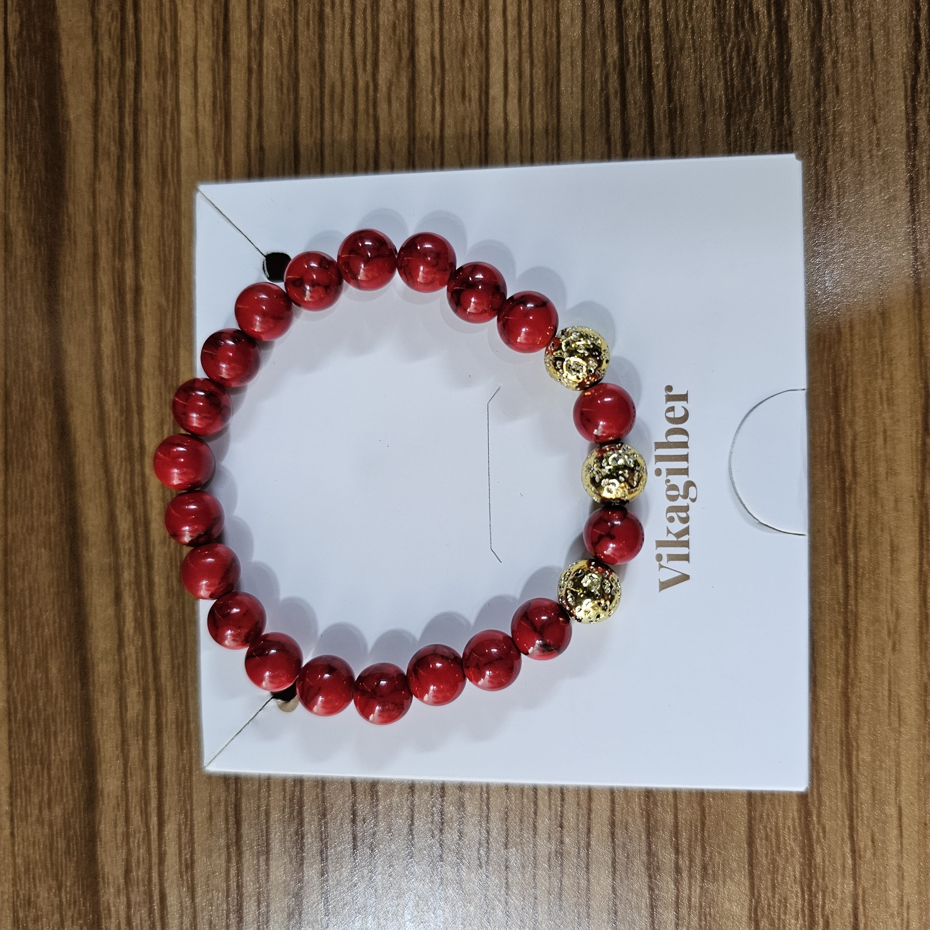 Pulsera Fósil Carmesí