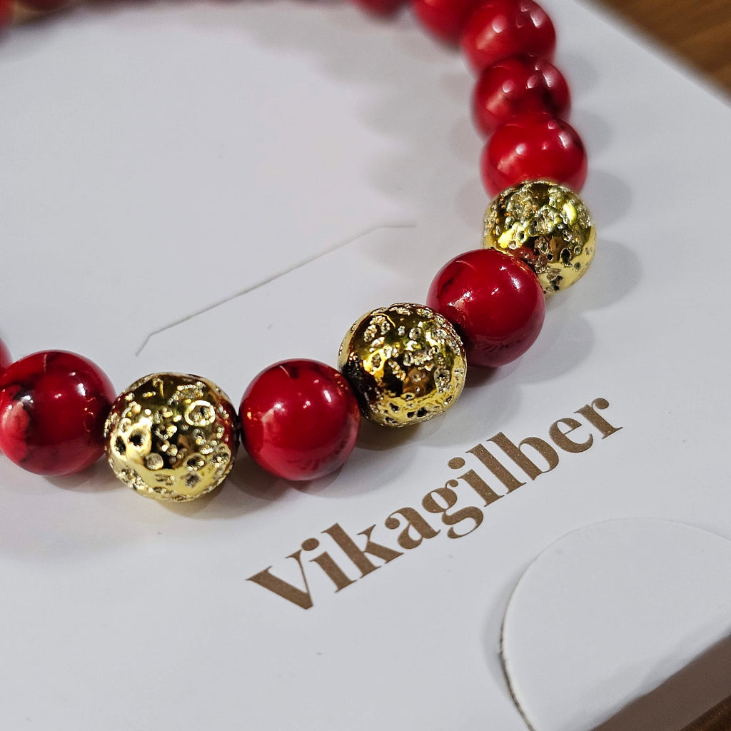 Pulsera Fósil Carmesí