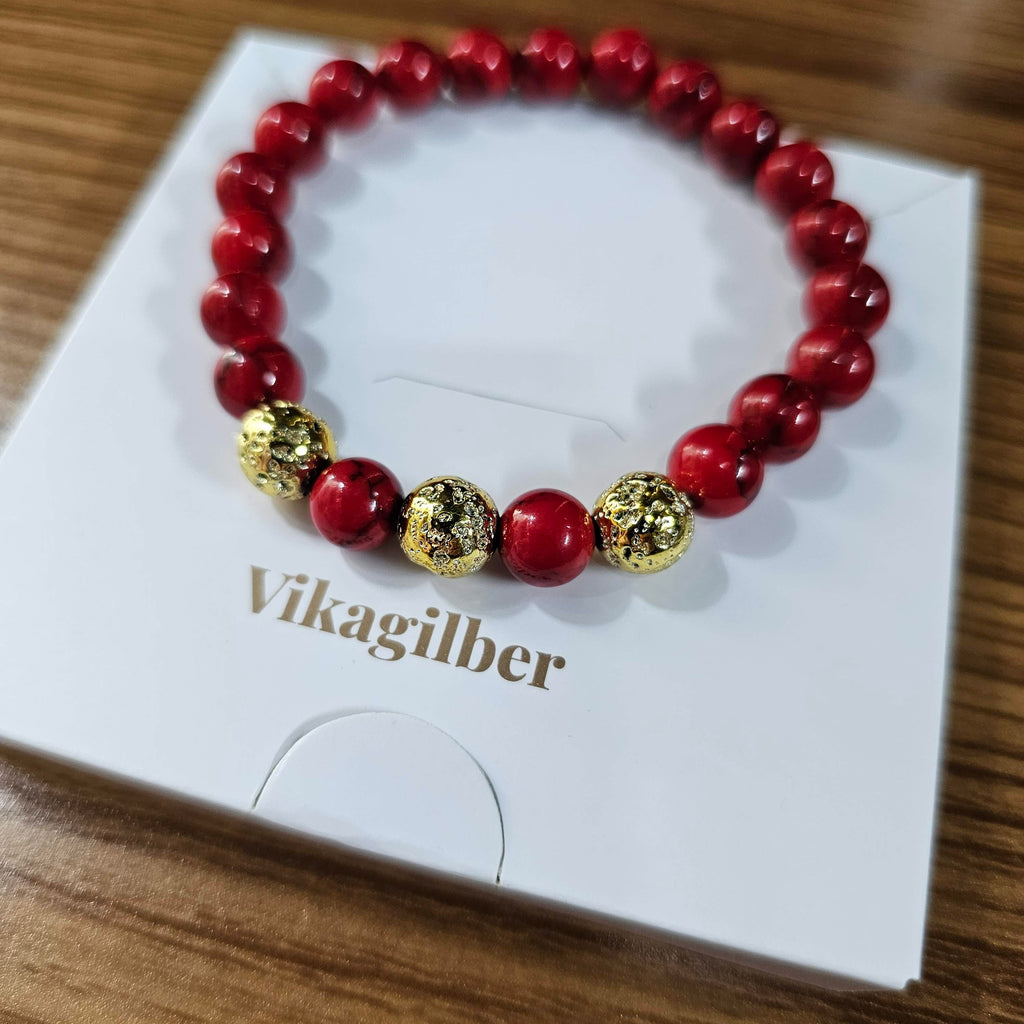 Pulsera Fósil Carmesí