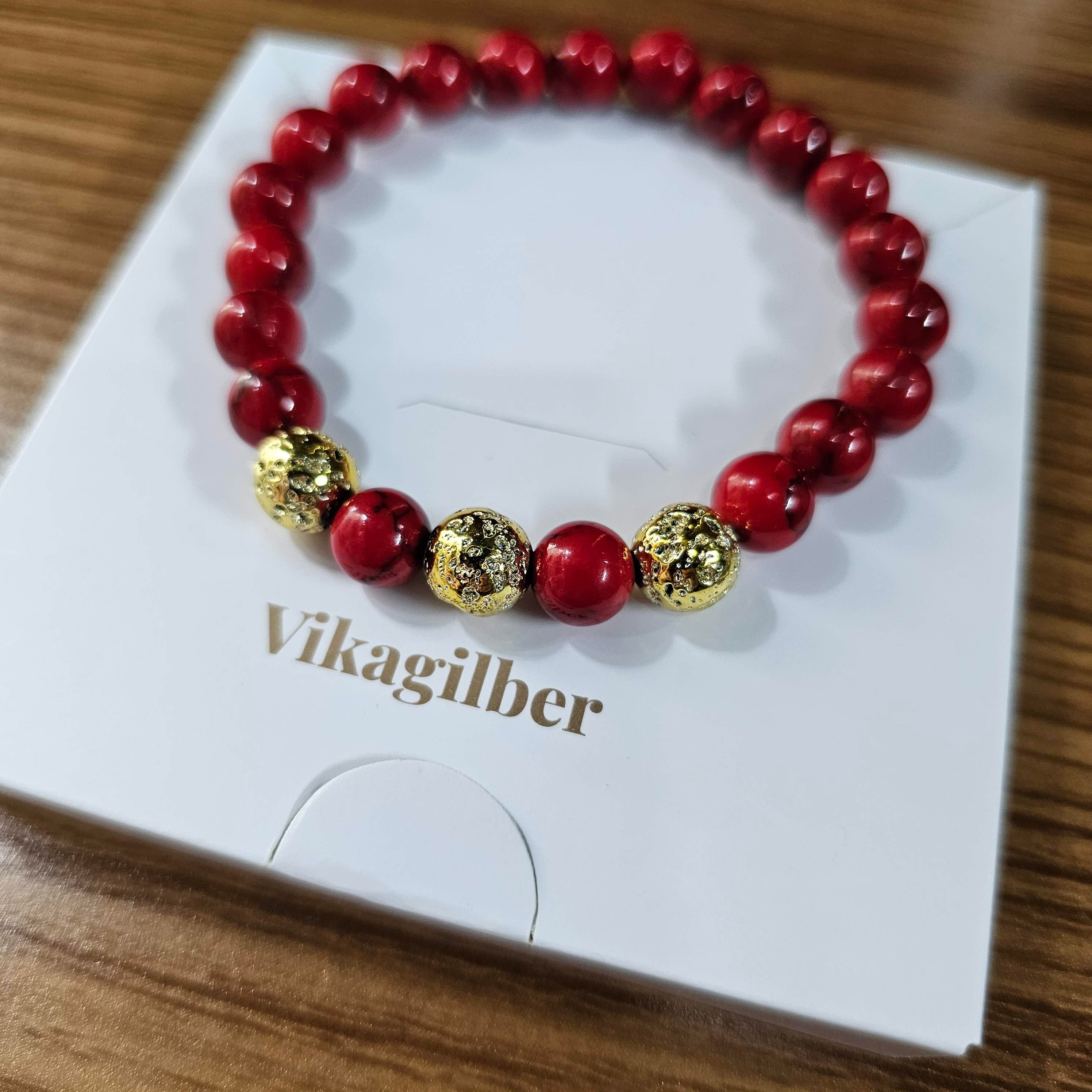 Pulsera Fósil Carmesí