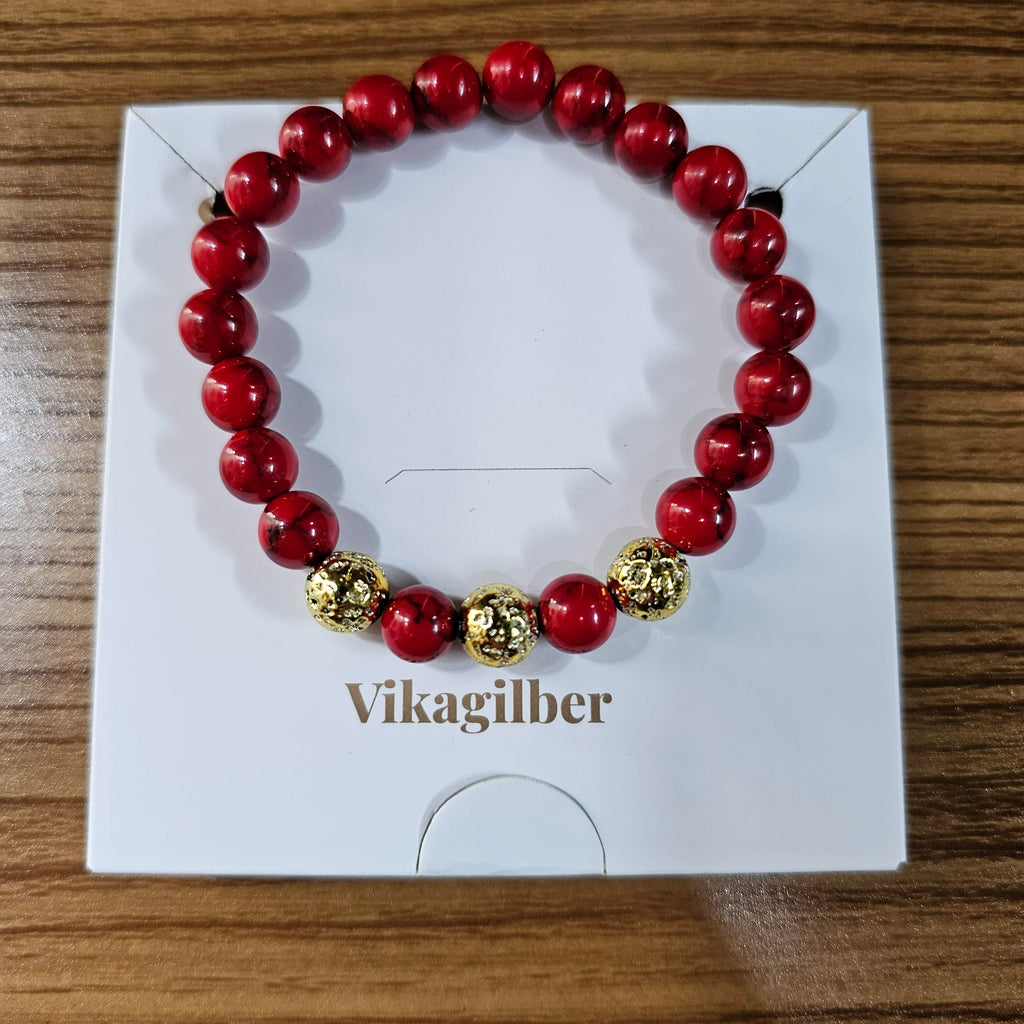 Pulsera Fósil Carmesí