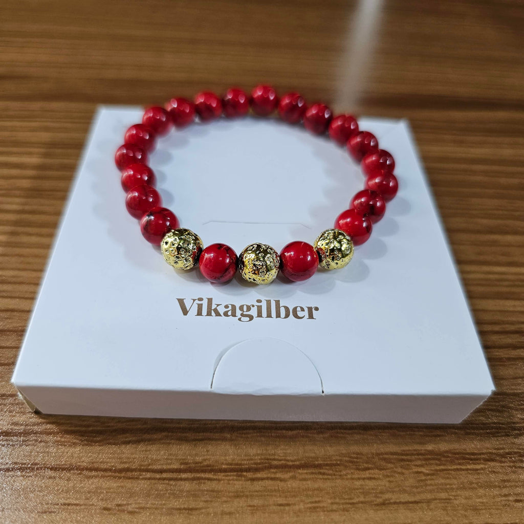 Pulsera Fósil Carmesí