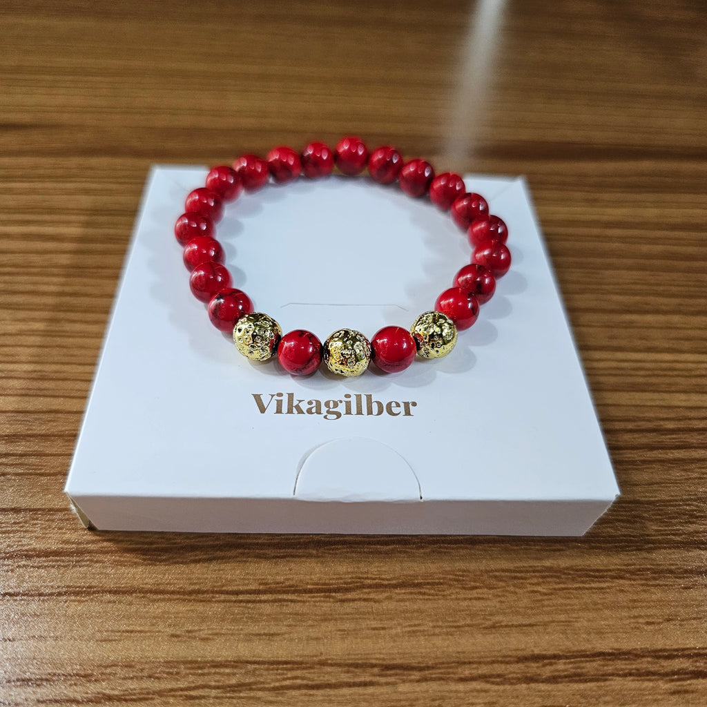 Pulsera Fósil Carmesí