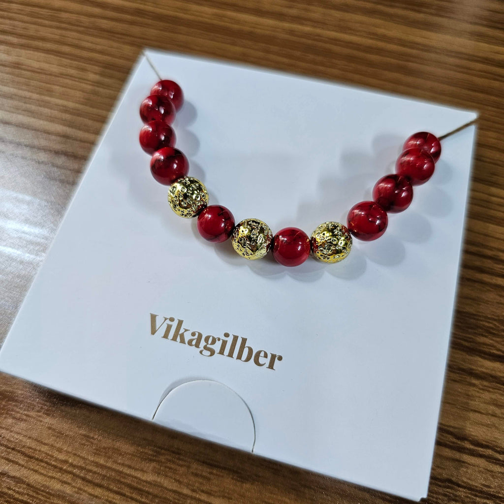 Pulsera Fósil Carmesí