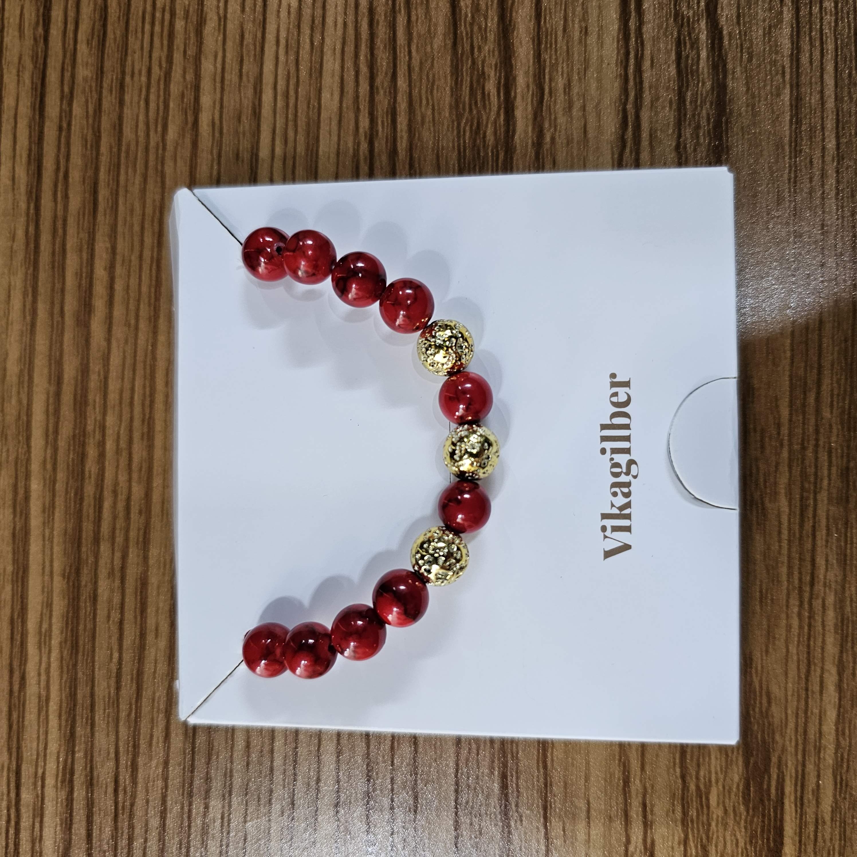 Pulsera Fósil Carmesí