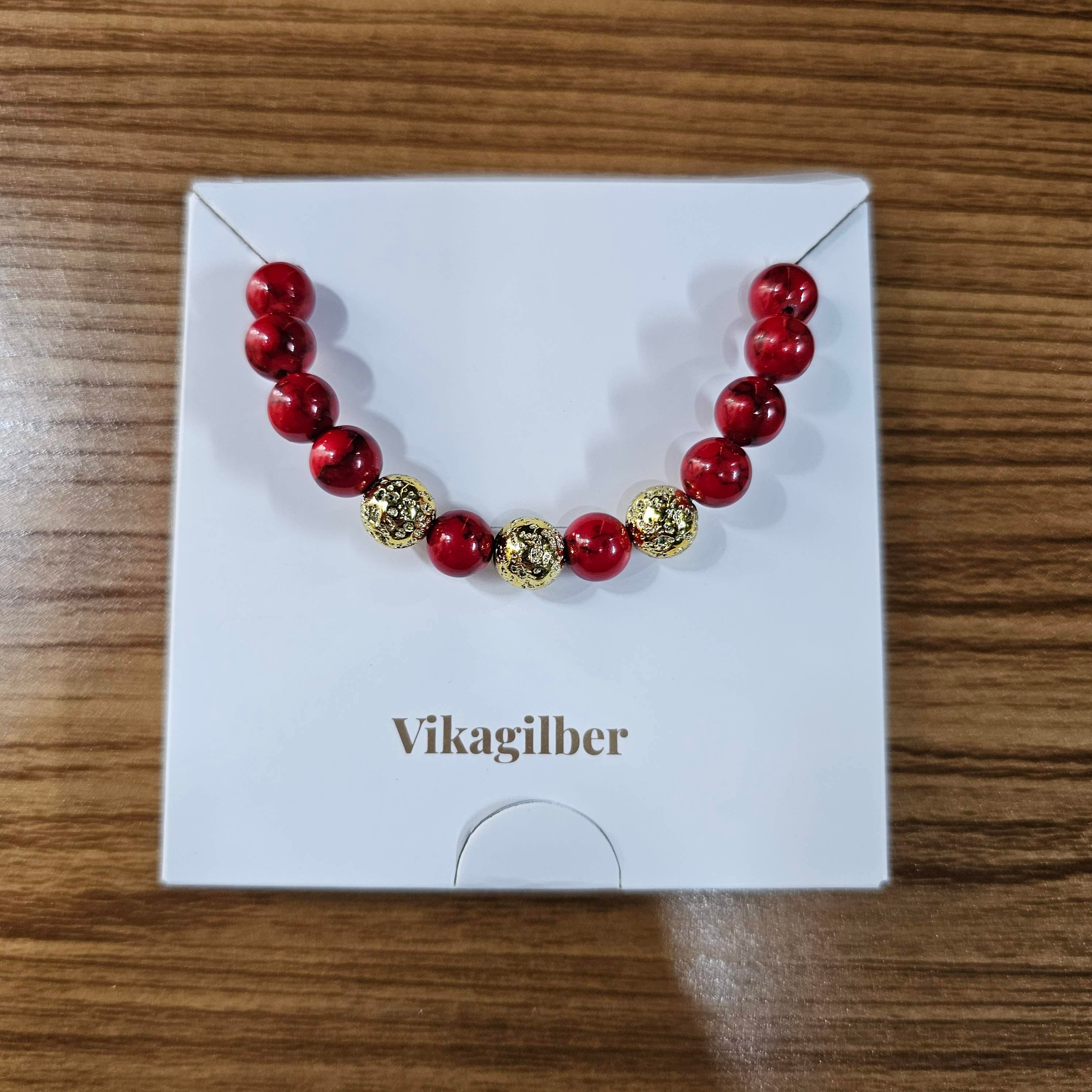 Pulsera Fósil Carmesí