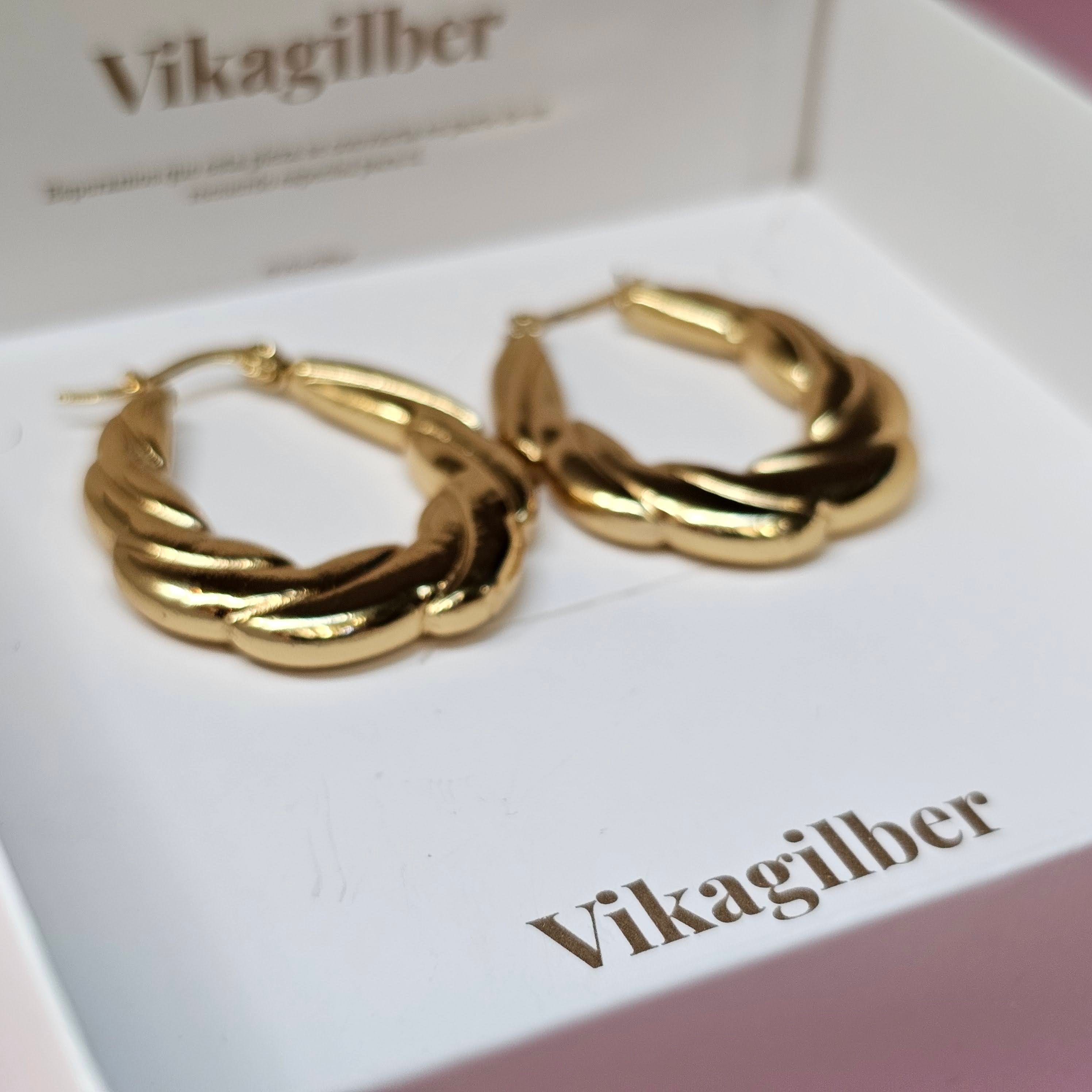 Aretes Trenza Dorada