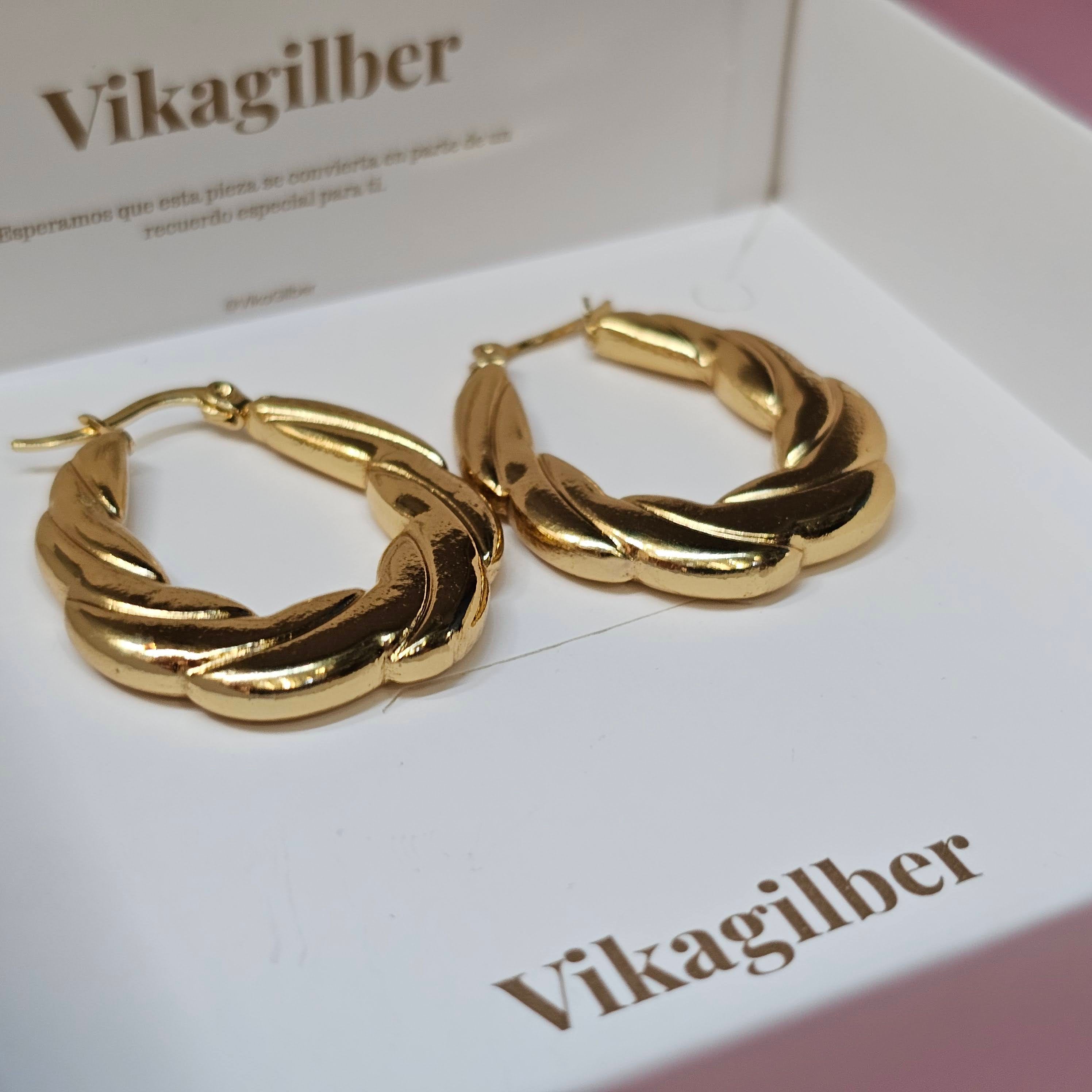 Aretes Trenza Dorada