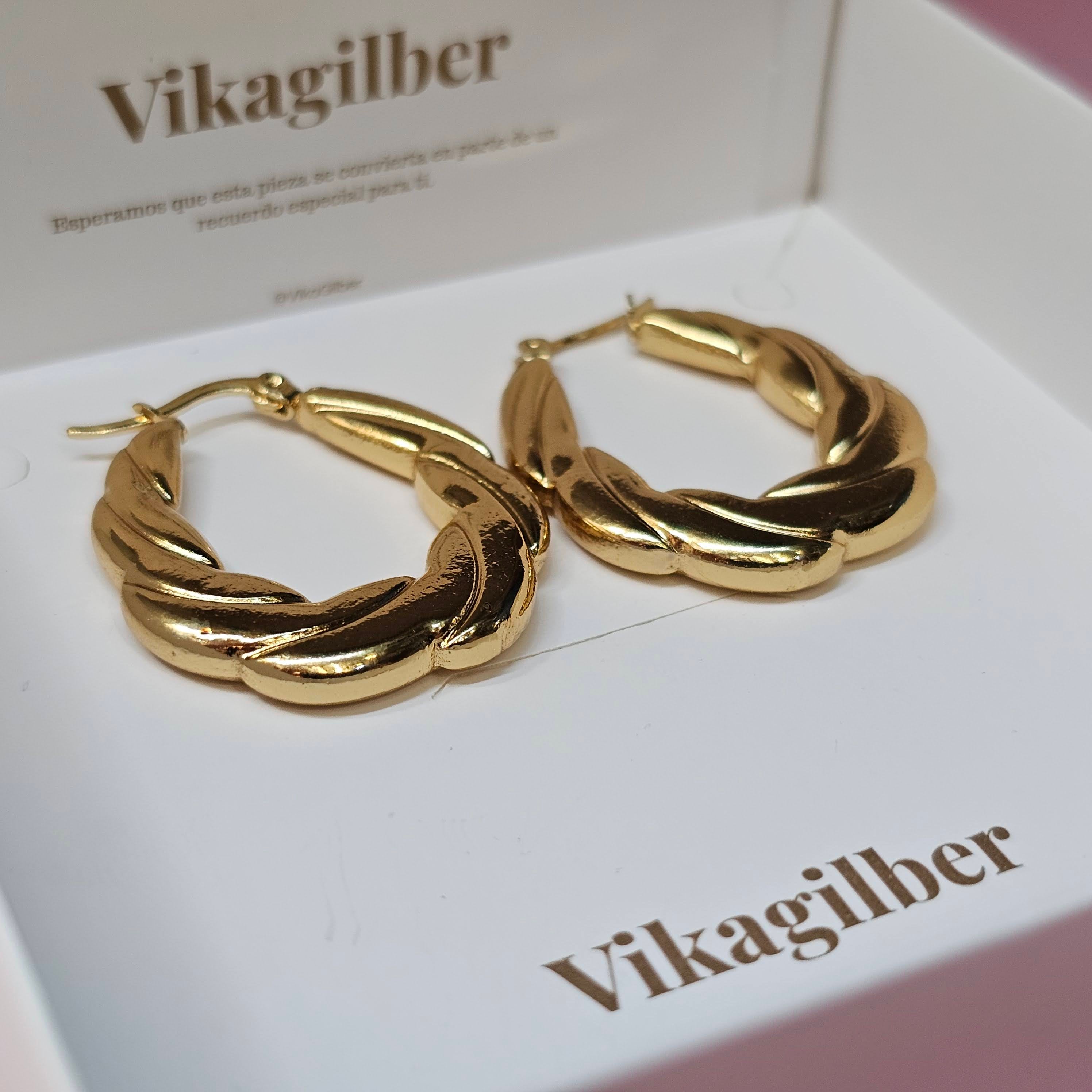 Aretes Trenza Dorada