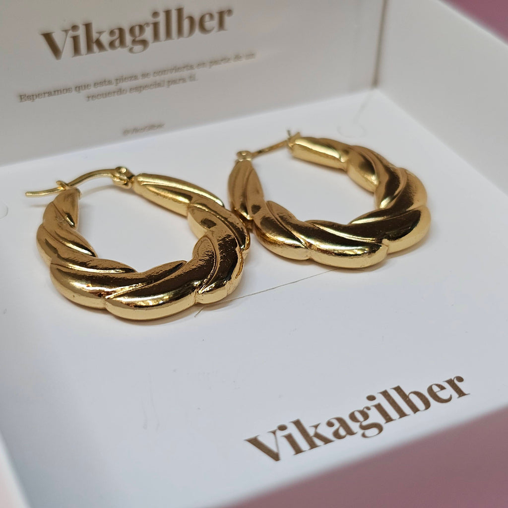 Aretes Trenza Dorada