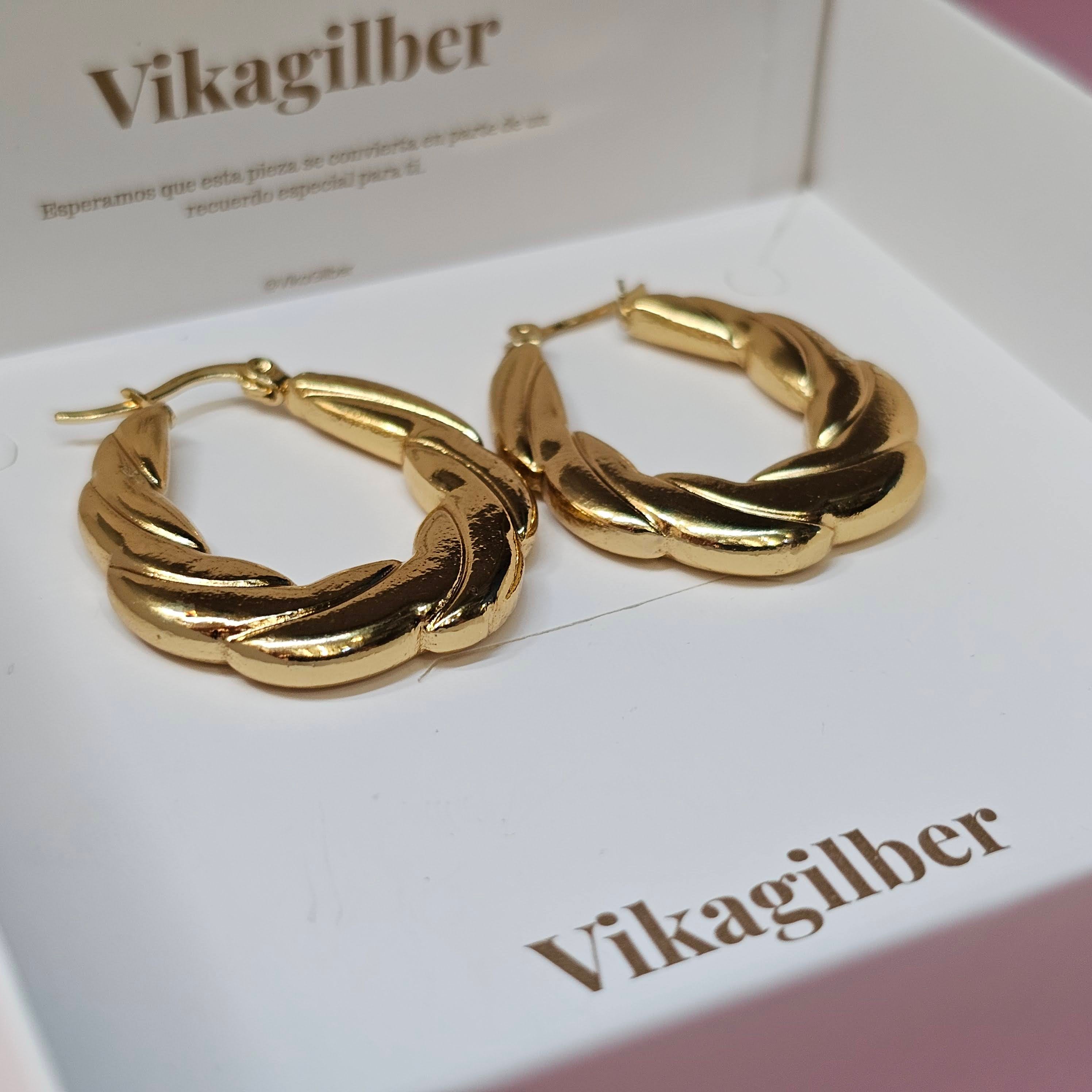 Aretes Trenza Dorada