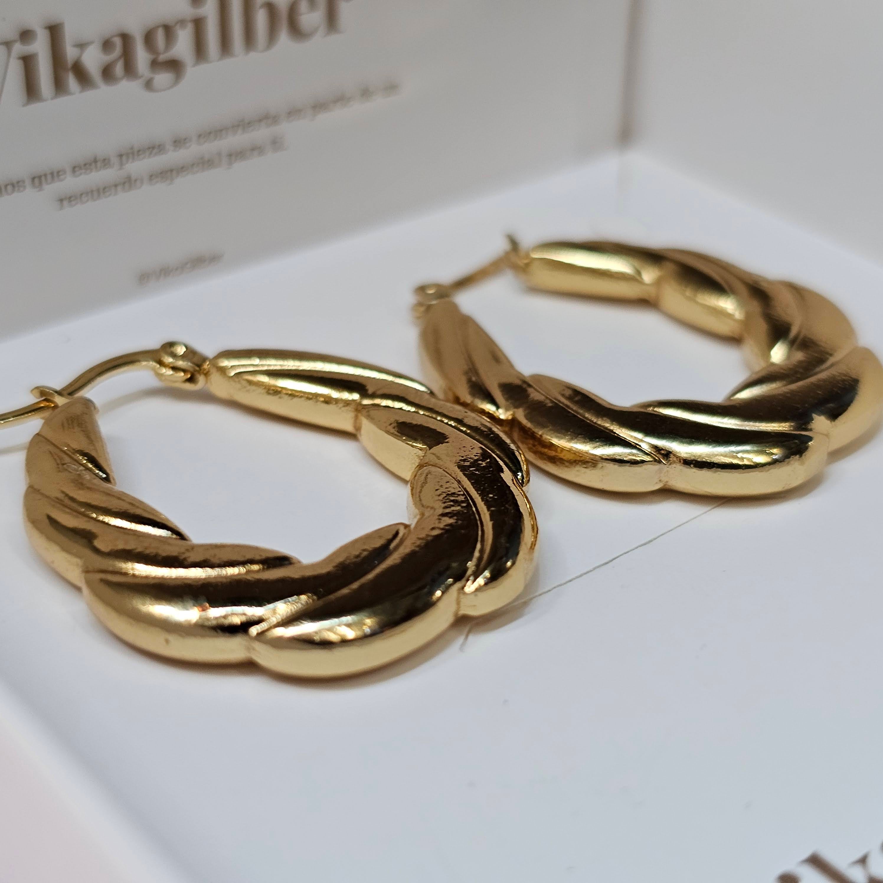 Aretes Trenza Dorada