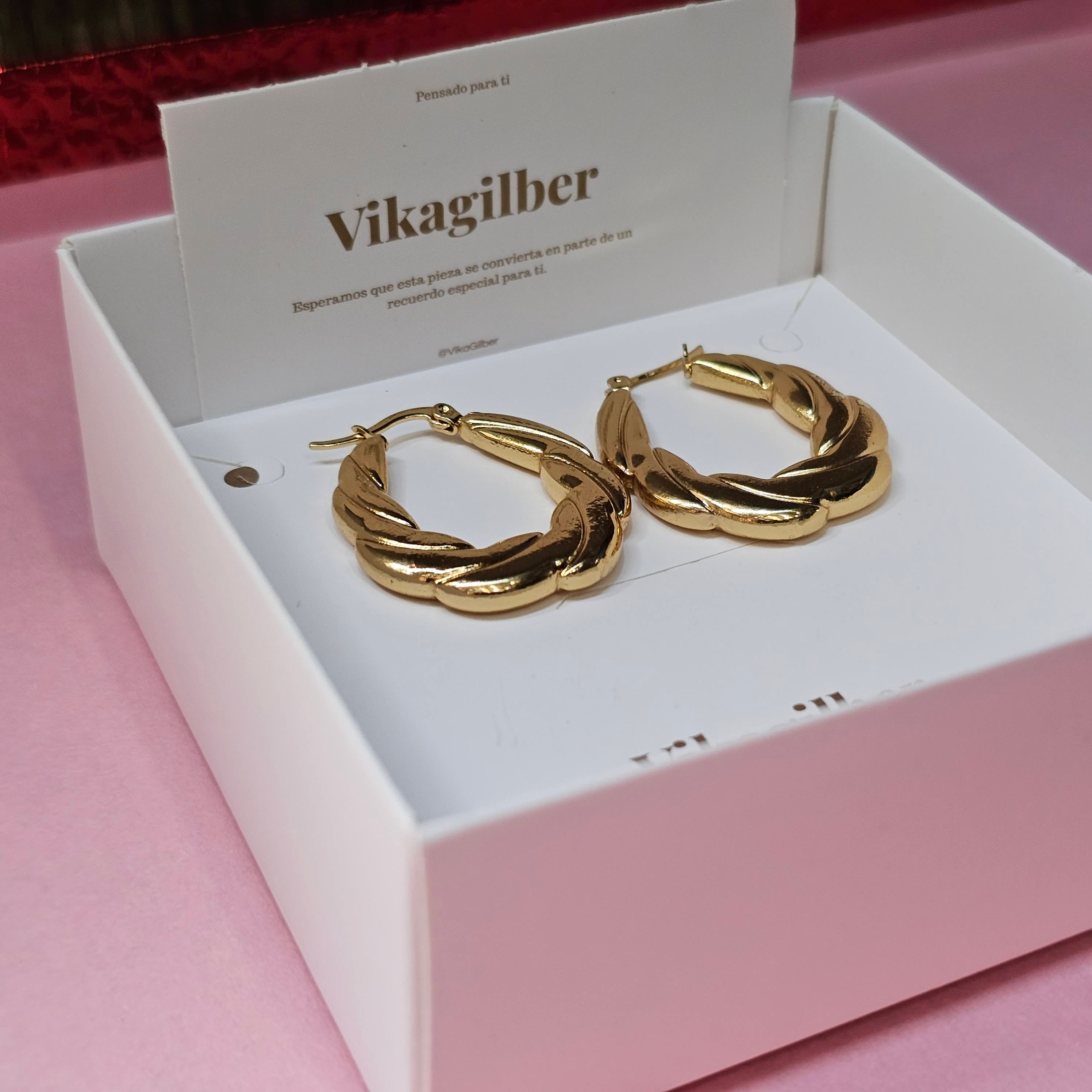 Aretes Trenza Dorada