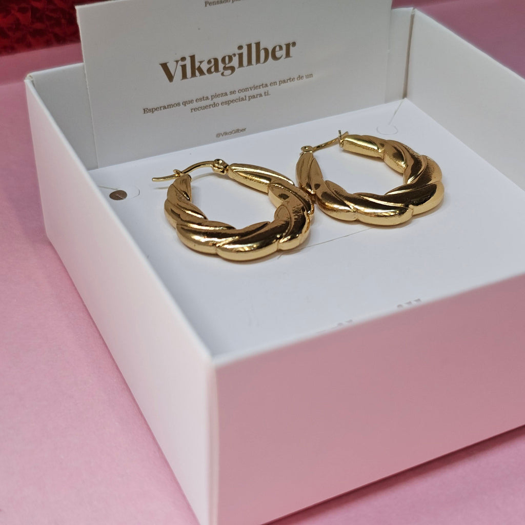 Aretes Trenza Dorada
